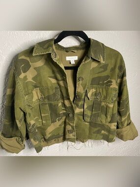 Topshop Cropped Camo Jacket